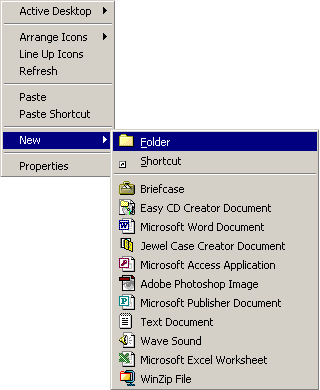 Image of a Desktop menu.